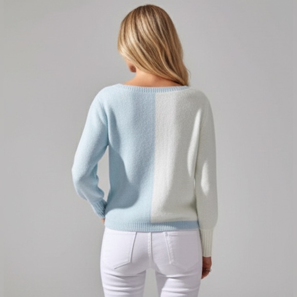 Blue and White Heart Sweater - Picture 4 of 6